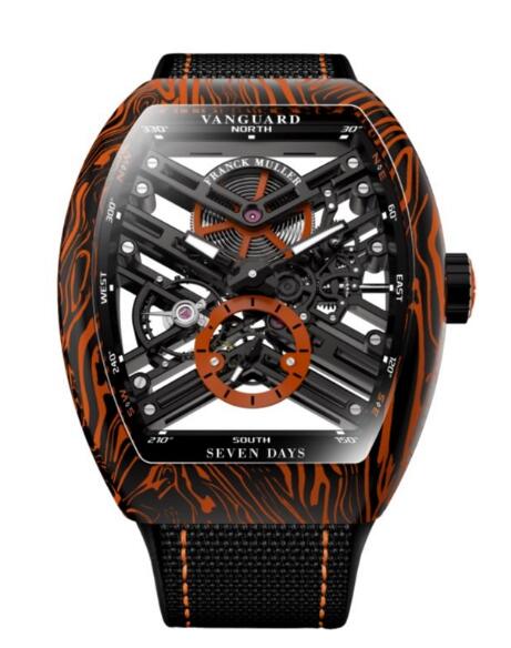 Franck Muller Vanguard Damascus Carbon Skeleton Replica Watch Cheap Price V 45 S6 SQT CARBONE AMS OR (NR)